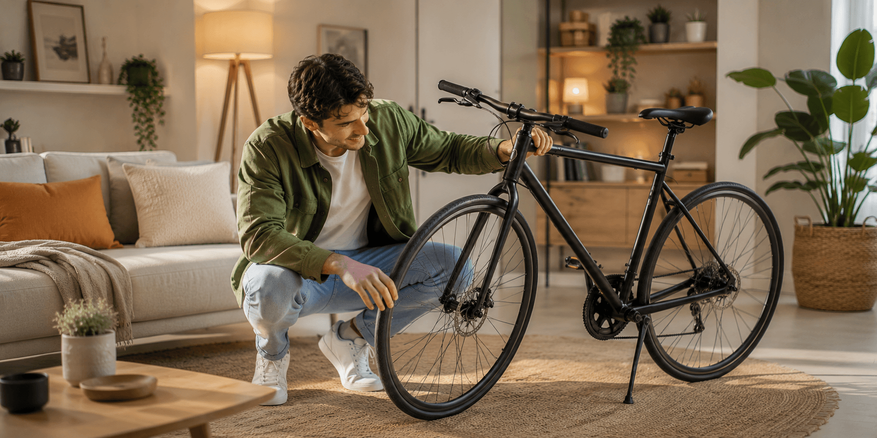 Chico en bicicleta